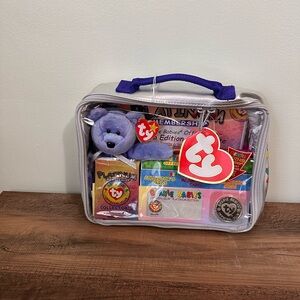 Ty Beanie Babies Set with Purple Bear